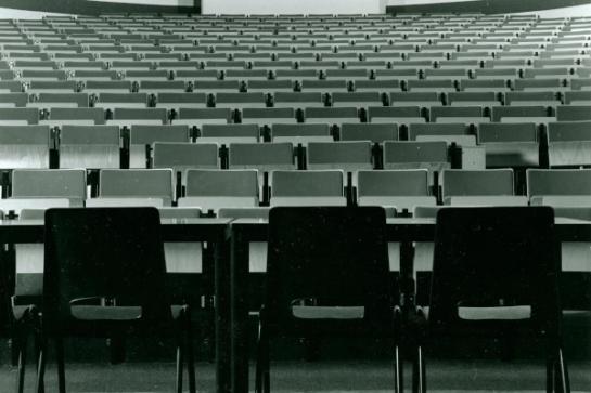 Foto van een auditorium in Aula Q