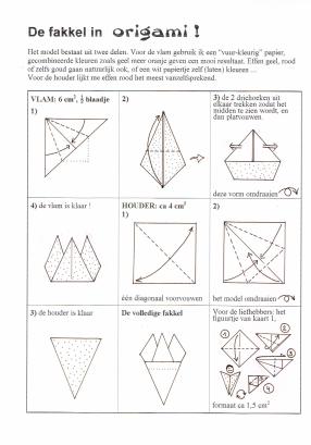 Instructies om een fakkel in origami te maken
