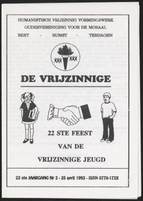 Cover van een nummer van het tijdschrift 'De Vrijzinnige'